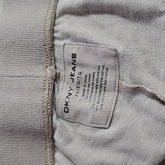 DKNY Women's Light Grey Open Front Cardigan and Wide Leg Pant Set, Size XL - Picture 8 of 12